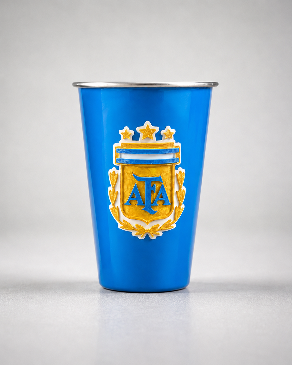 Vaso 1 litro aluminio con aplique 3d color celeste