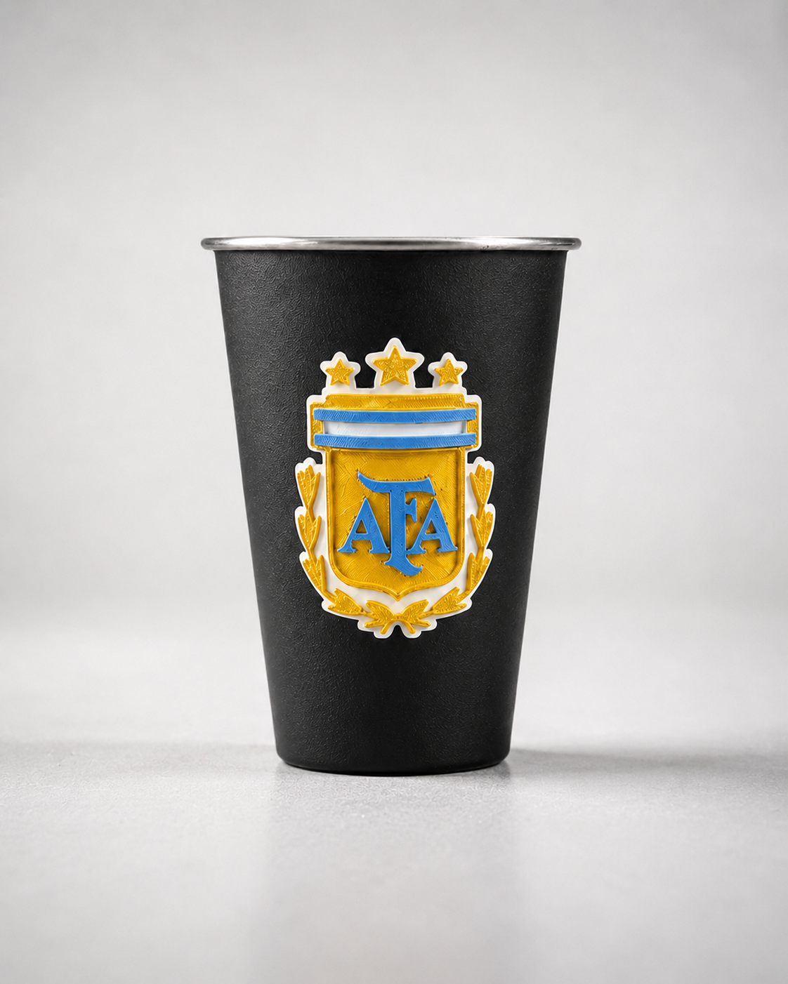 Vaso 1 litro aluminio con aplique 3d color negro
