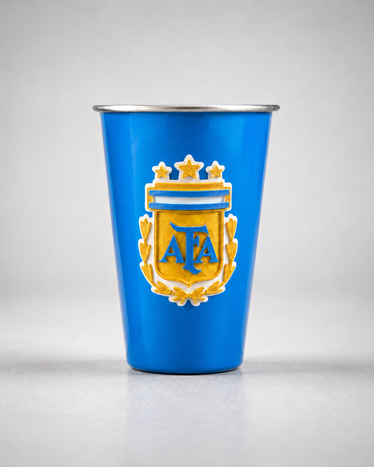 Vaso 1 litro aluminio con aplique 3d color celeste