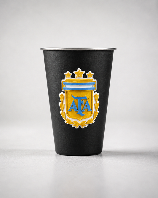 Vaso 1 litro aluminio con aplique 3d color negro